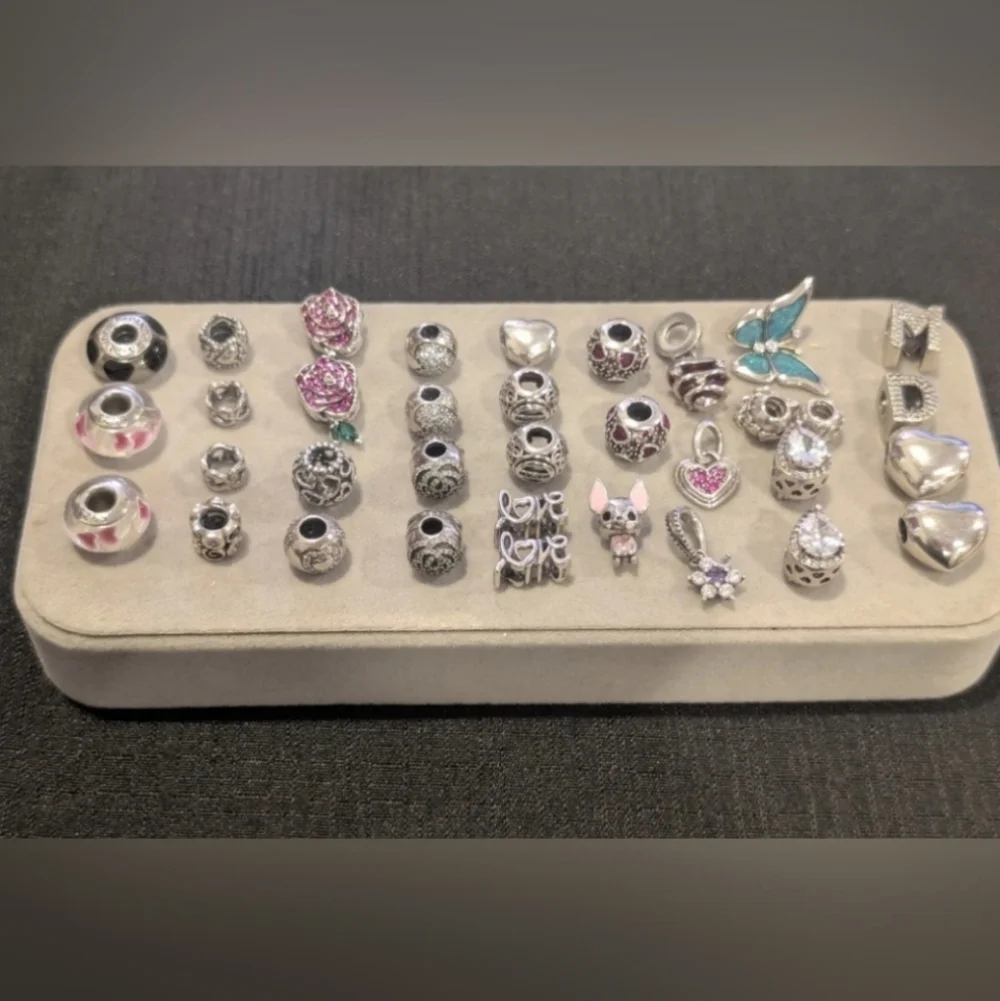 Pandora Bracelet & Mixed Charm Bundle -43pc Lot - Picture 4 of 11